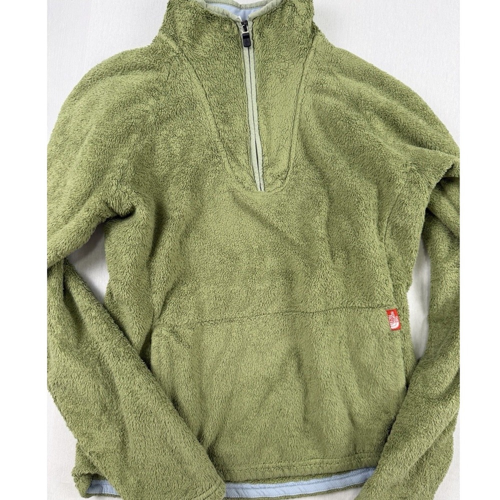The North Face Osito High Pile Fleece Quarter-Zip Pullover Green Small